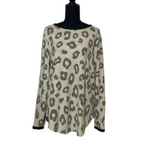 Soft Animal Print Long Sleeve Lounge Top L